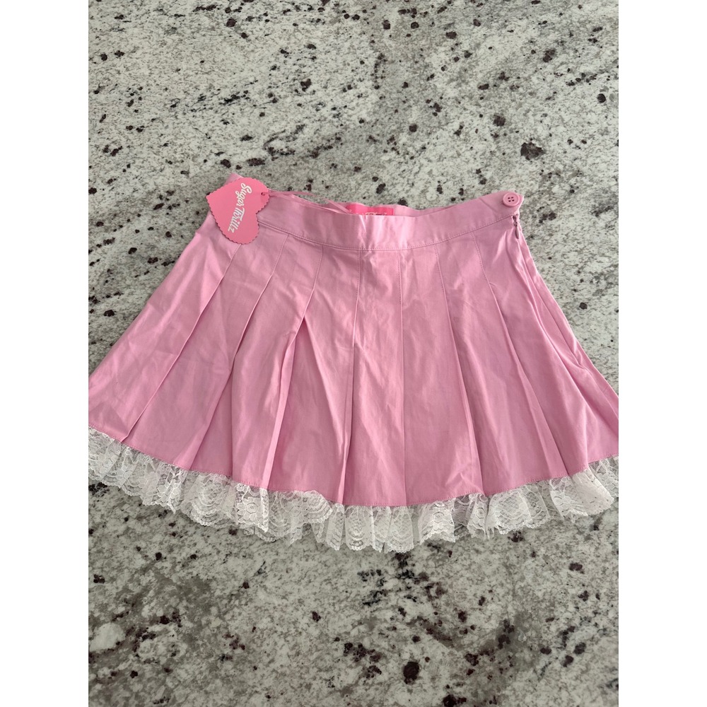 Doll Kills Sugar Thrillz Pink Build A Babe Pleated Skirt S Small